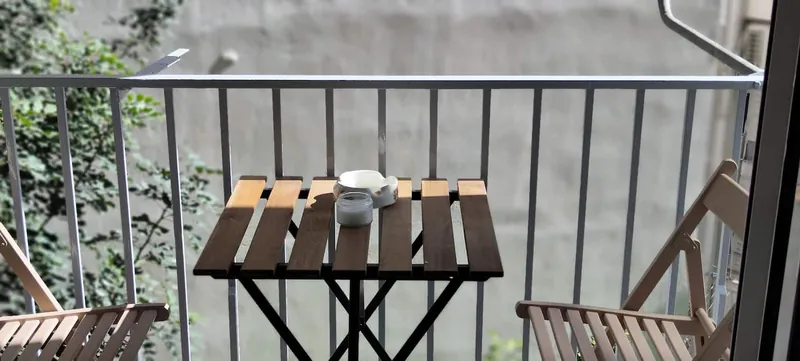 Coffee on the balcony table